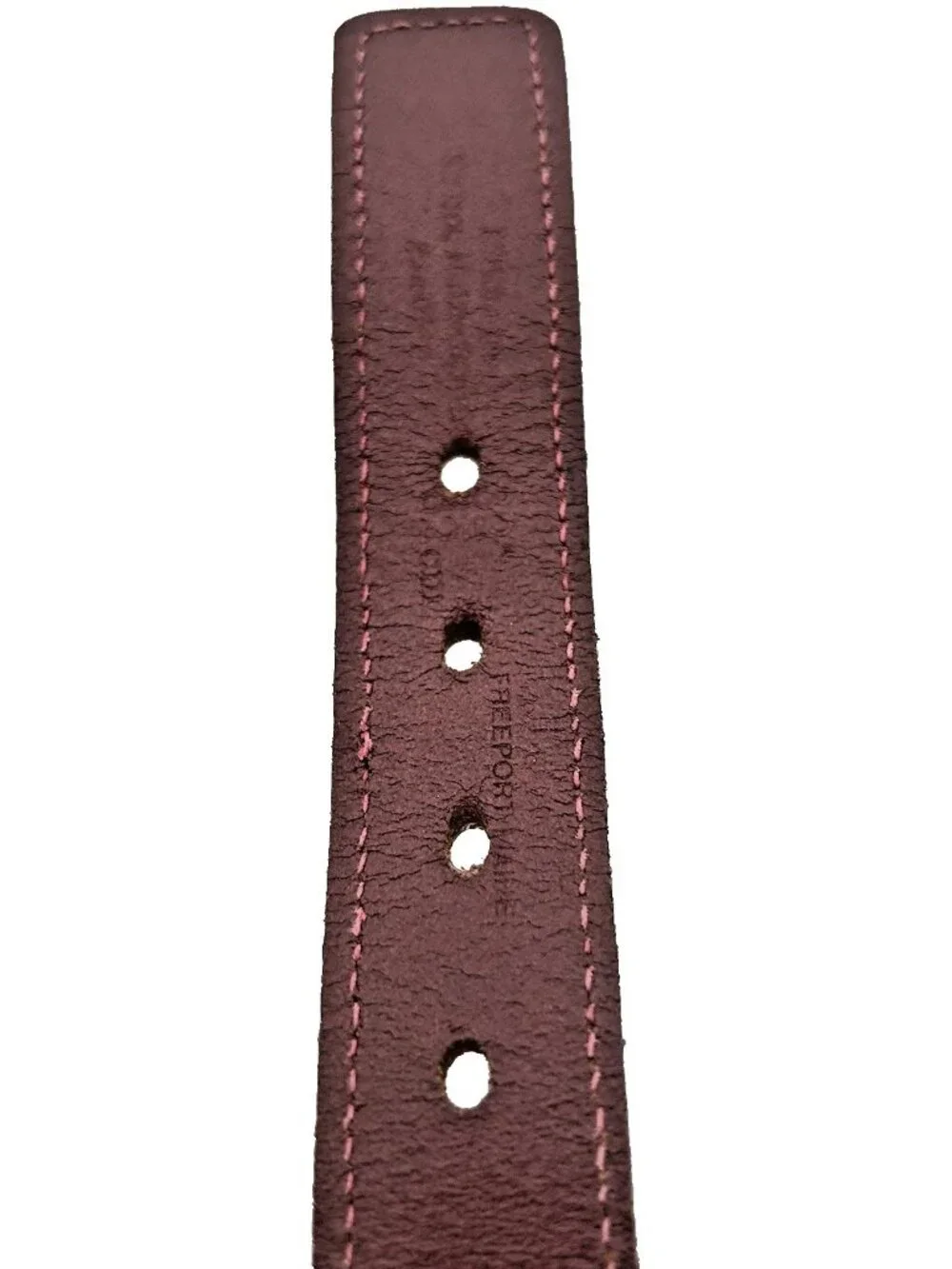 Vintage Navy Mahogany Webbed Leather Belt Netherlands Men’s Size 32 Brass Buckle